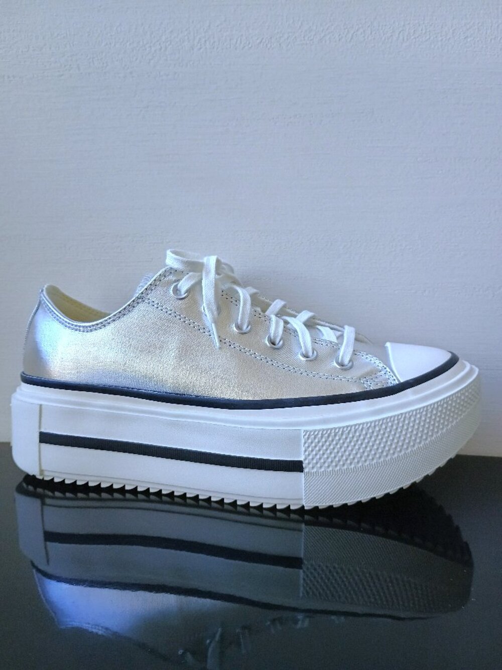 Converse Men's Chuck Taylor All Star Lift Platform Metallic in Amazing Silver